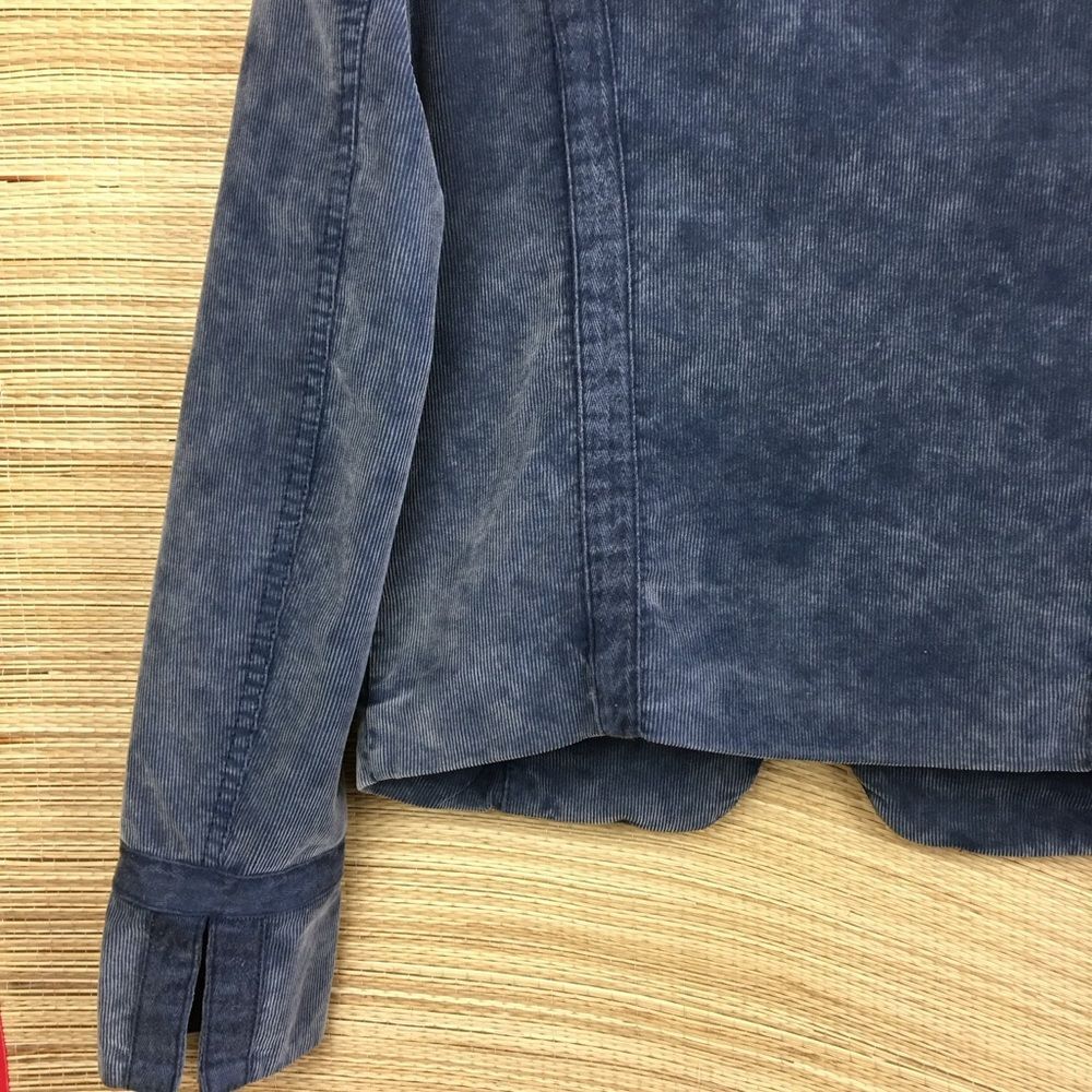 Free People Washed Cord Velvet Band  Military Jacket In Washed Blue Size S - Picture 7 of 14